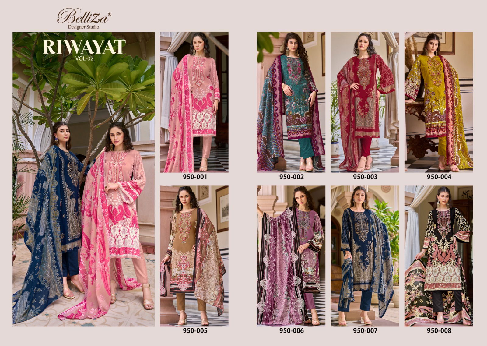 Riwayat Vol 2 By Belliza Viscose Rayon Printed Dress Material Wholesale Shop In Surat